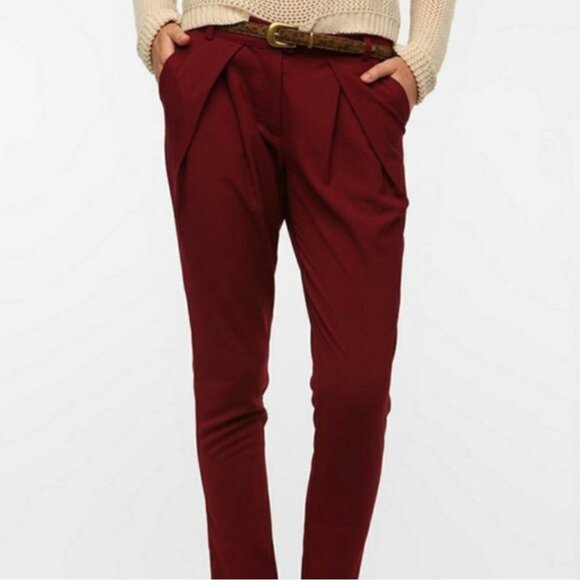 Urban Outfitters Sparkle & Fade Trousers Red Rogue 2 - Picture 1 of 8